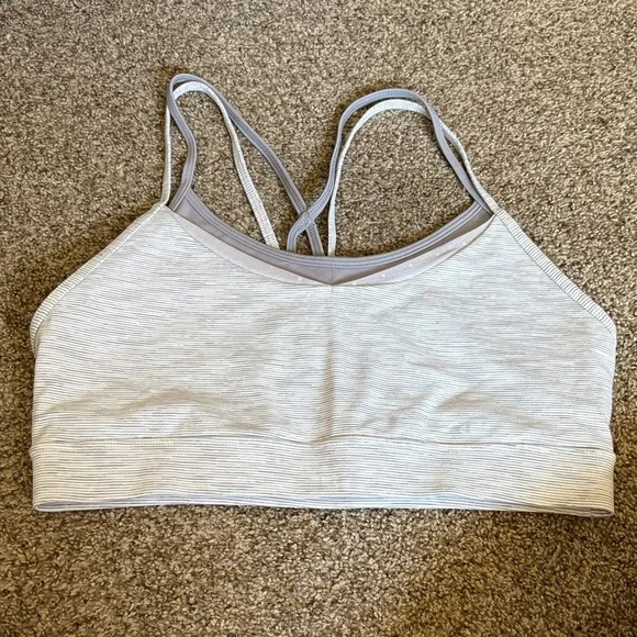ZYIA Light Gray Striped Sports Bra - Picture 1 of 3